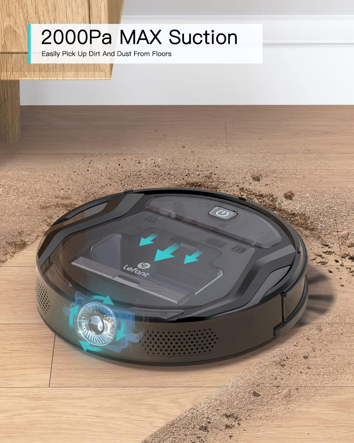 Robot Vacuum, 2000Pa Strong Suction, Tangle Free, 11” Slim Body, Self-Charging, Compatible with Alexa/WiFi/APP, Ideal Robot Vacuum Cleaner for Pet Hair, Hard Floor, Low Pile Carpet, Lefant M210B