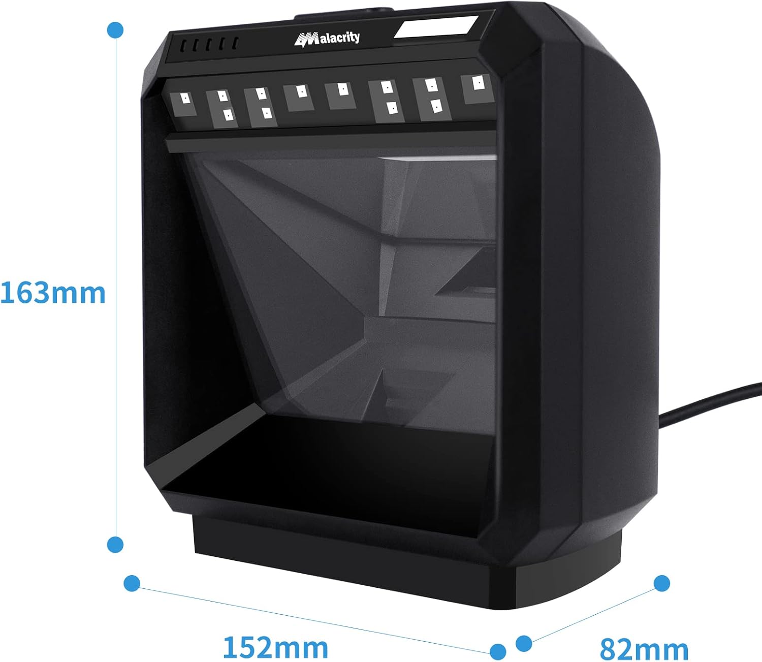 Handsfree 2D Barcode Scanner,Alacrity QR Omnidirectional Desktop Automatic USB Bar Code Reader Scanner, Capture Barcodes from Mobile Phone Screen Automatic Image Sensing Barcode Scanner Black Pack of 2