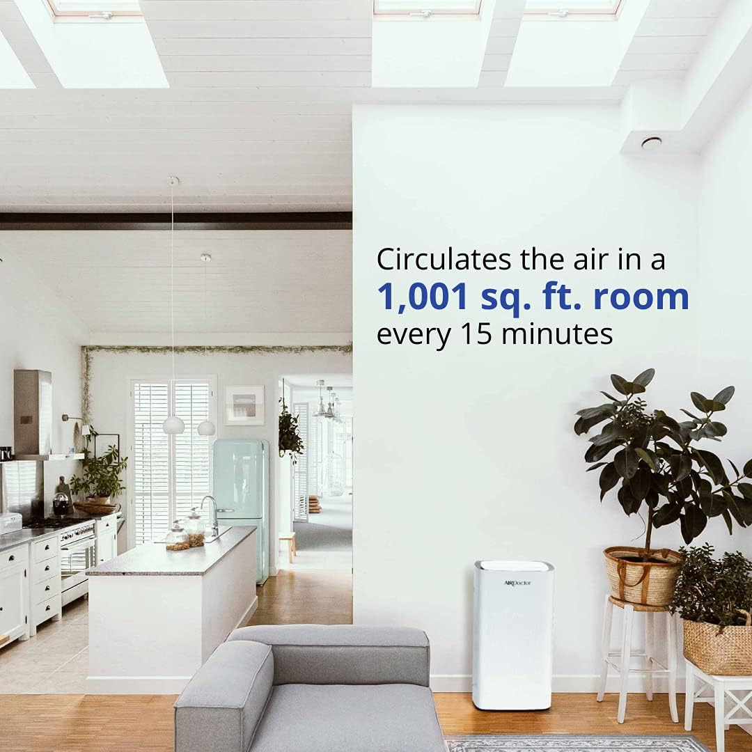AIRDOCTOR AD5000 4-in-1 Air Purifier for Extra Large Spaces and Rooms, High Ceilings and Open Concepts with UltraHEPA, Carbon & VOC Filters - 100x MORE EFFECTIVE than the HEPA Standard - Air Doctor AD 5000