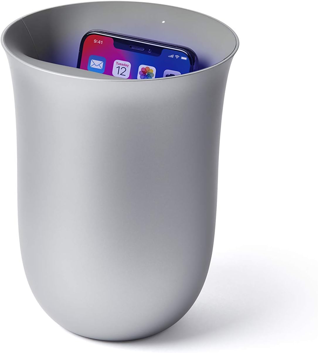 Lexon OBLIO - QI Wireless Charger Station with Built-in UV Sanitizer - Black Pack of 2