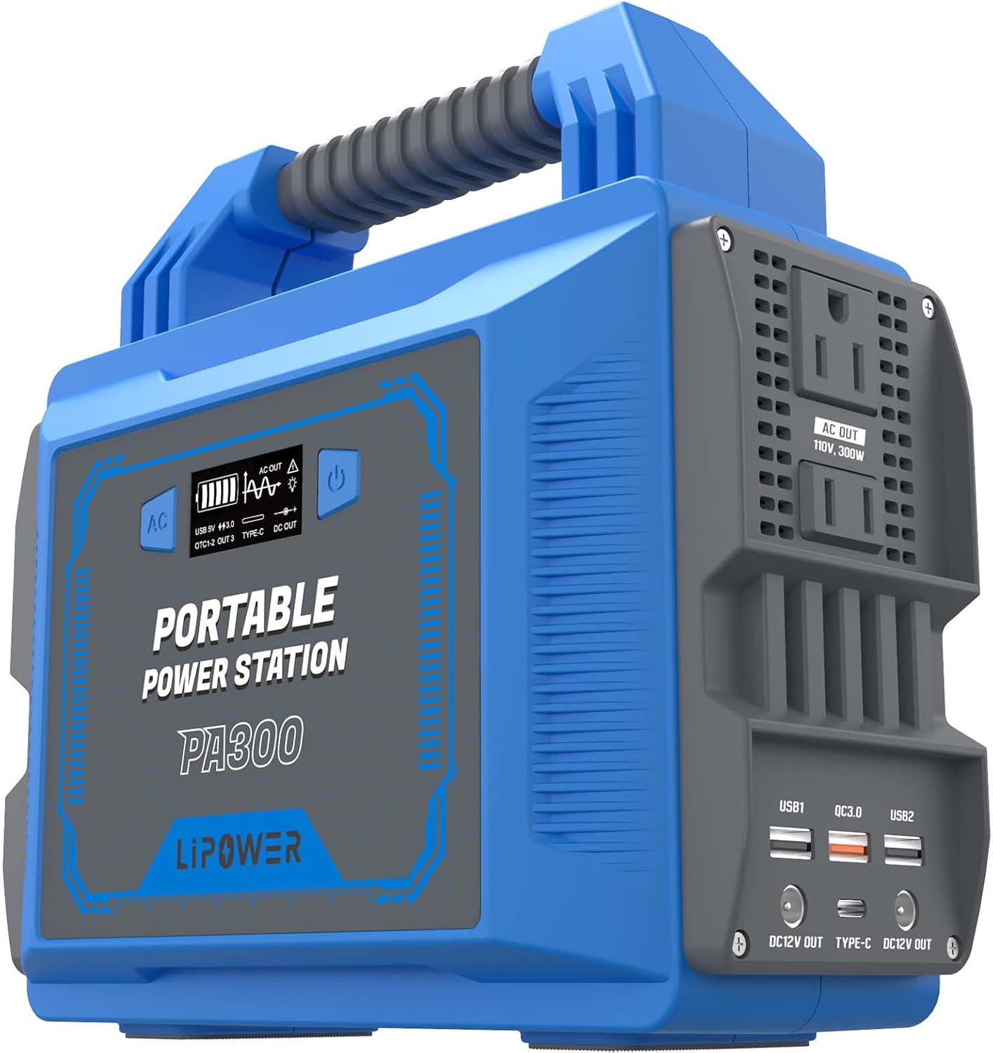LIPOWER 300W Portable Power Station, Average 25 Phone Recharges, 2-4 Nights for CPAP, 296Wh Portable Solar Generator Power Supply for RV Camping, Emergency, Power Outages