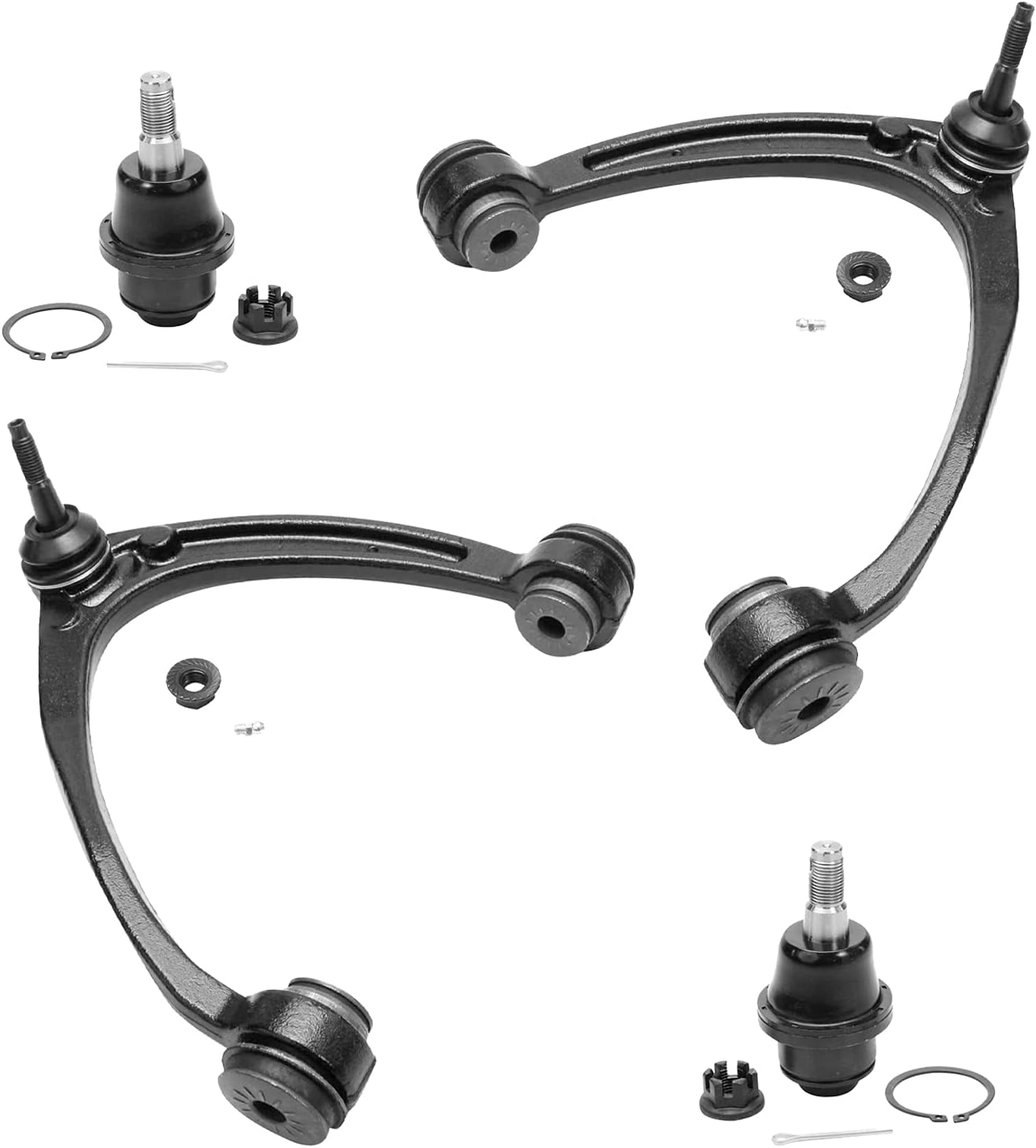 Detroit Axle - Front Upper Control Arm Lower Ball Joint Replacement for Aluminum Control Arms - 2007-2013 Chevy GMC Sierra Silverado Suburban 1500 Tahoe Yukon - 4pc Set