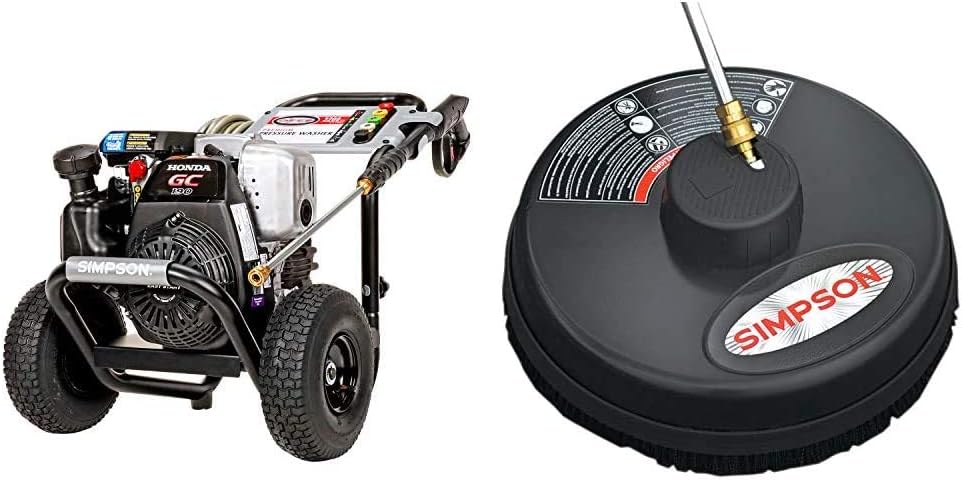 Simpson Cleaning MSH3125 MegaShot Gas Pressure Washer Powered by Honda GC190, 3200 PSI at 2.5 GPM, Black & 80165, Rated Up to 3700 PSI Universal 15