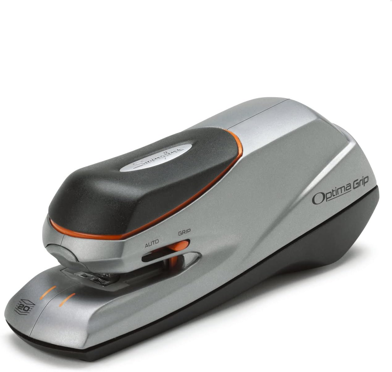 Swingline 48207 Optima Grip Electric Stapler, 20-Sheet Capacity - Silver Pack of 2