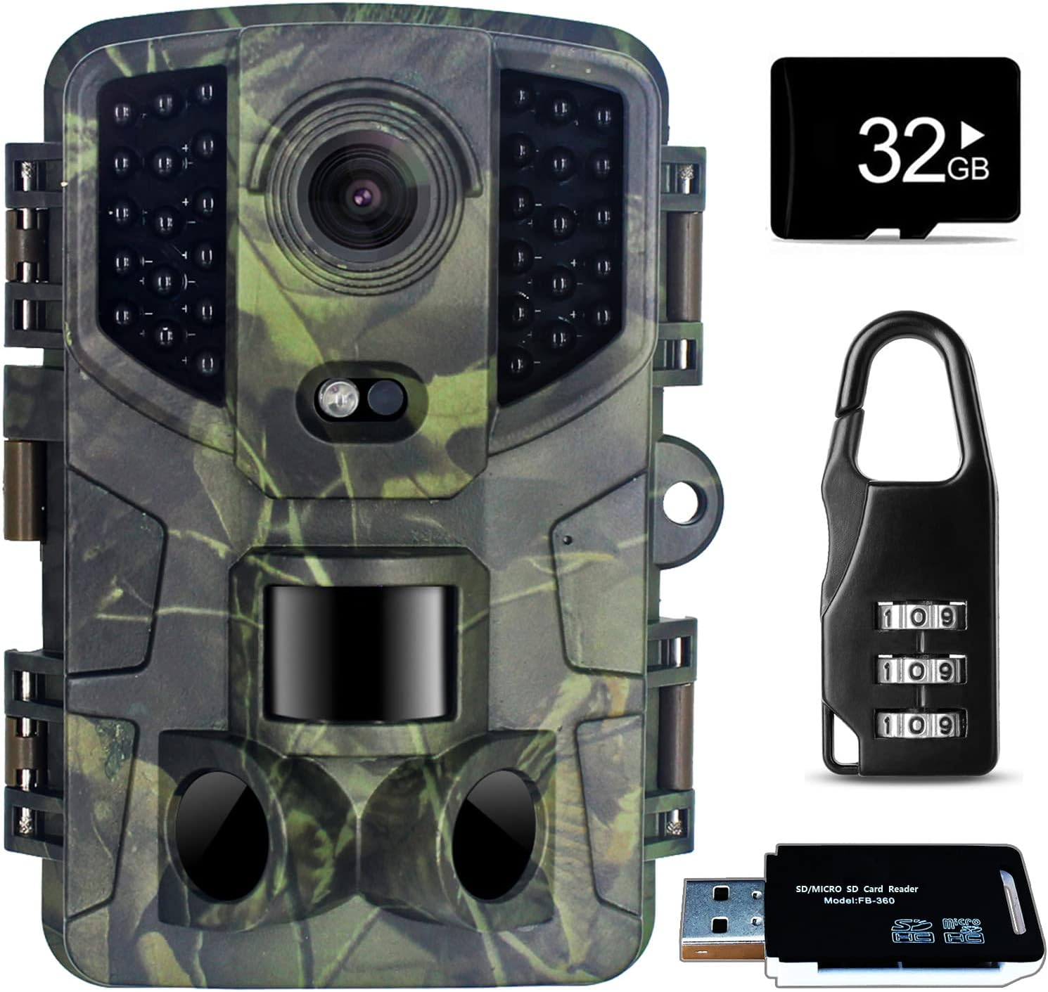 Trail Camera 20MP, Trail Cameras with Night Vision Motion Activated Waterproof, Game Camera with 3 Infrared Sensors 120° Wide-Angle, 0.2s Trigger Time Trail Cam with 2.0