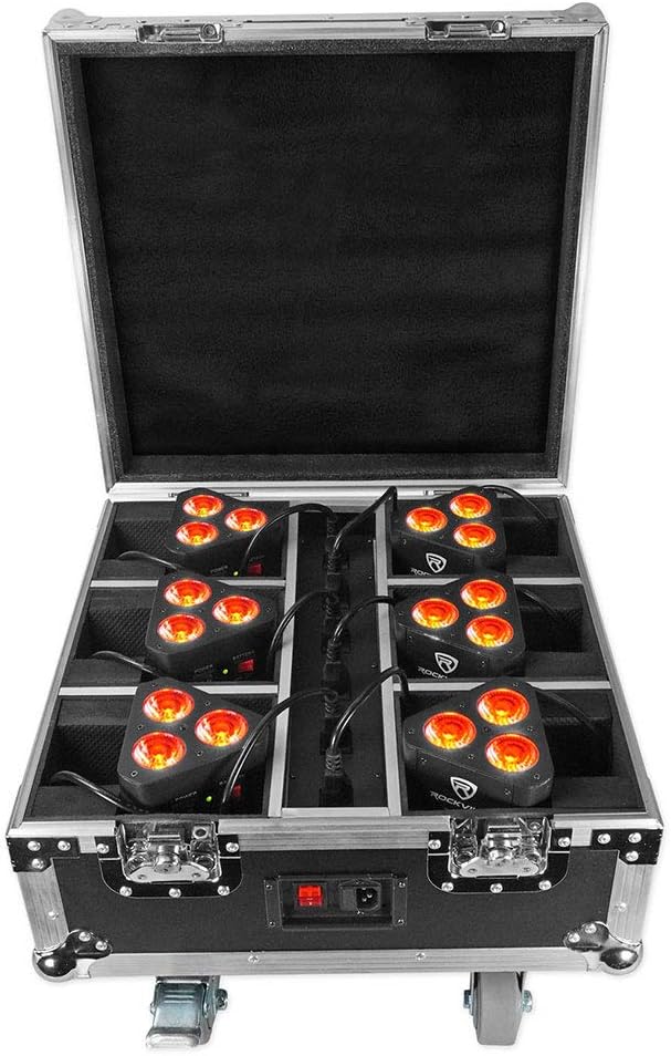 Rockville RGBWA+UV Rechargeable Wireless Wash DJ Up-Light in White (RockWedge LED