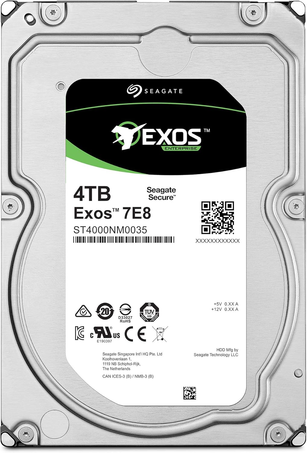 Seagate Exos 4TB Internal Hard Drive Enterprise HDD – 3.5 Inch 6Gb/s 7200 RPM 128MB Cache for Enterprise, Data Center – Frustration Free Packaging (ST4000NM0035)