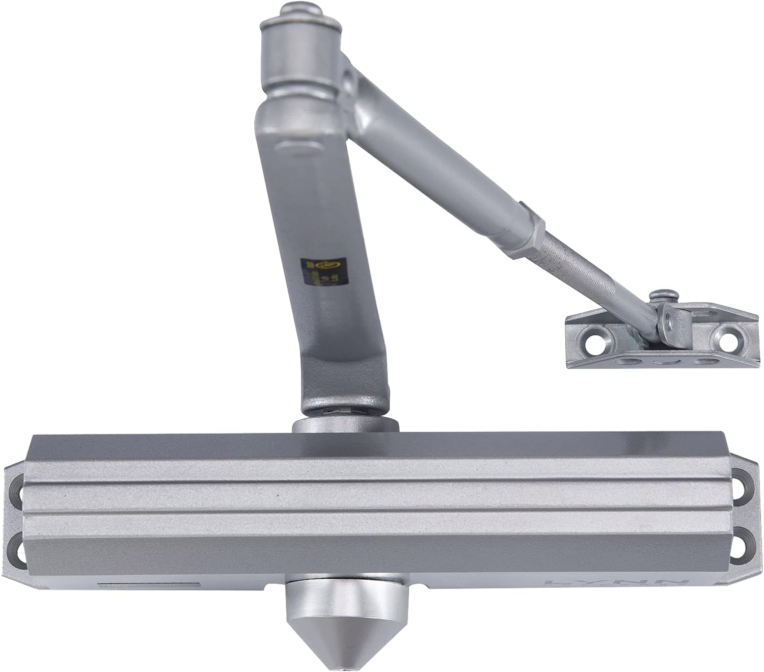 Medium/Heavy Duty Designer Commercial Door Closer - LYNN Hardware DC7016 (US26D Aluminum) Surface Mounted, Grade 1- ADA & UL 3 Hour Fire Rated, Adjustable Size 1-6 for entrances & Aluminum storefronts