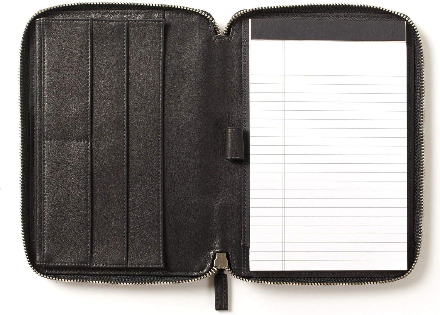 Leatherology Cognac Junior A5 Zippered Portfolio with Interior Pockets & Pen Loop, Full Grain Leather