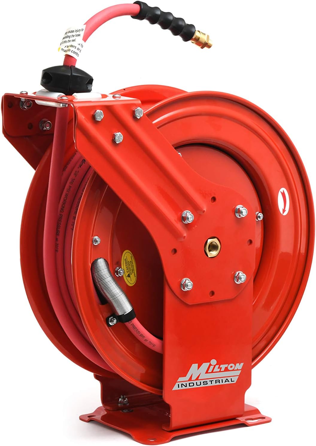 MILTON Strength Air Hose Reel w/Auto- Retractable Steel Dual Arm, 3/8