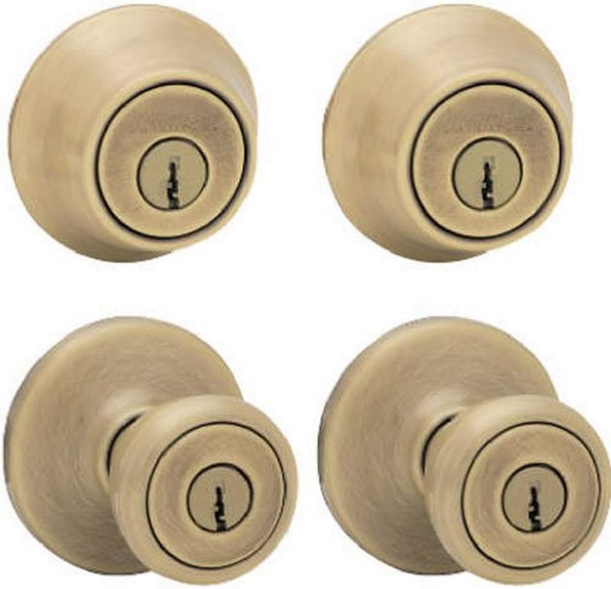 Kwikset 242 Tylo Entry Knob and Single Cylinder Deadbolt Project Pack in Satin Chrome Pack of 2
