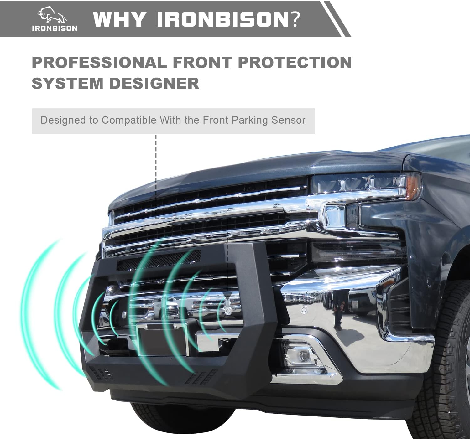 IRONBISON Barde Bull Bar Compatible with 2005-2022 Toyota Tacoma Pickup Truck Fine Textured Black Front Bumper Brush Grille Guard Compatible with 20” LED Light Bar