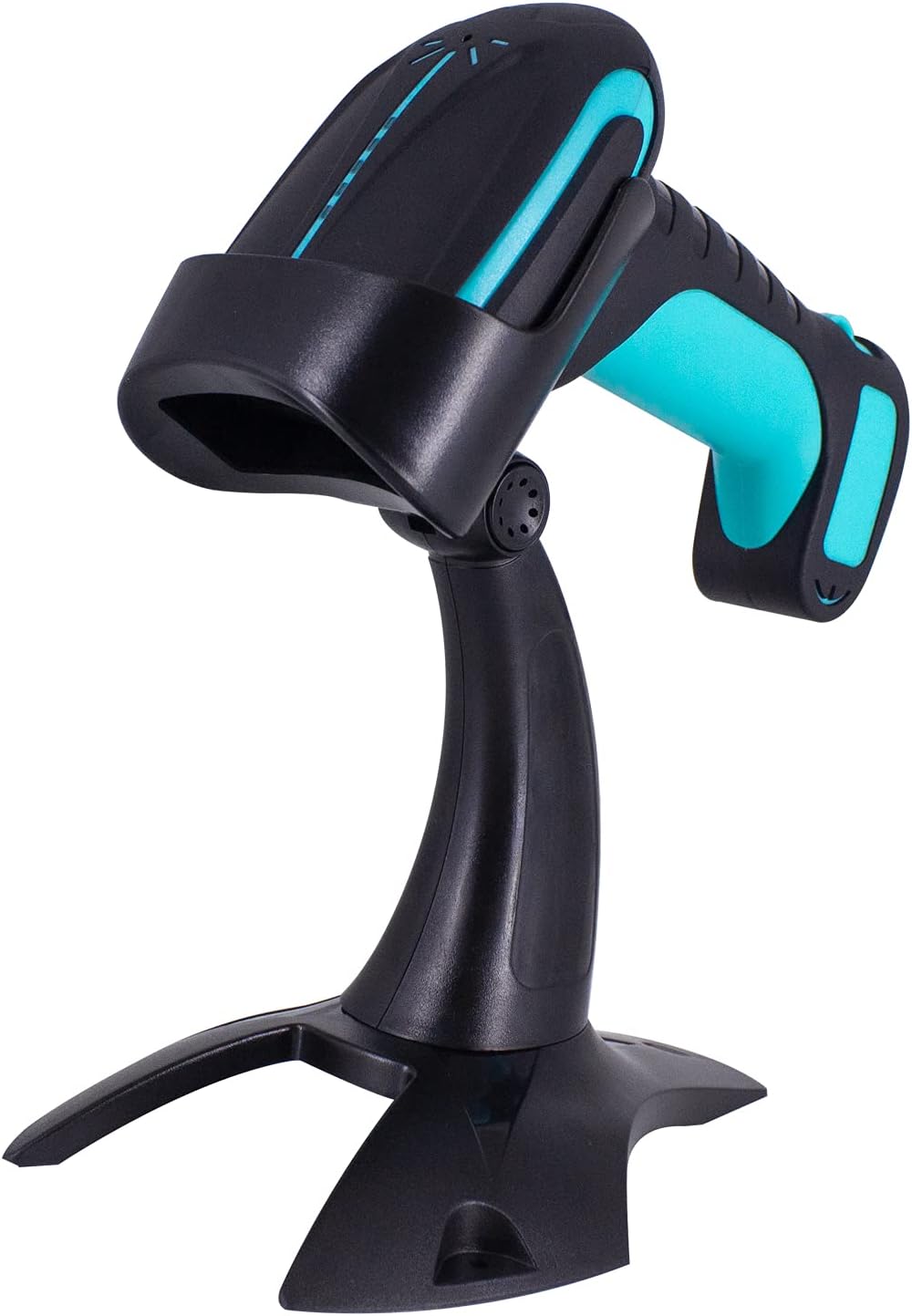 Alacrity Upgraded 2D Industrial Barcode Scanner with Wireless Charging Stand, 1968 Feet Transmission Distance 433Mhz Wireless & Bluetooth 2in1 Barcode Reader, Shock Dust Proof Hands Free Pack of 2