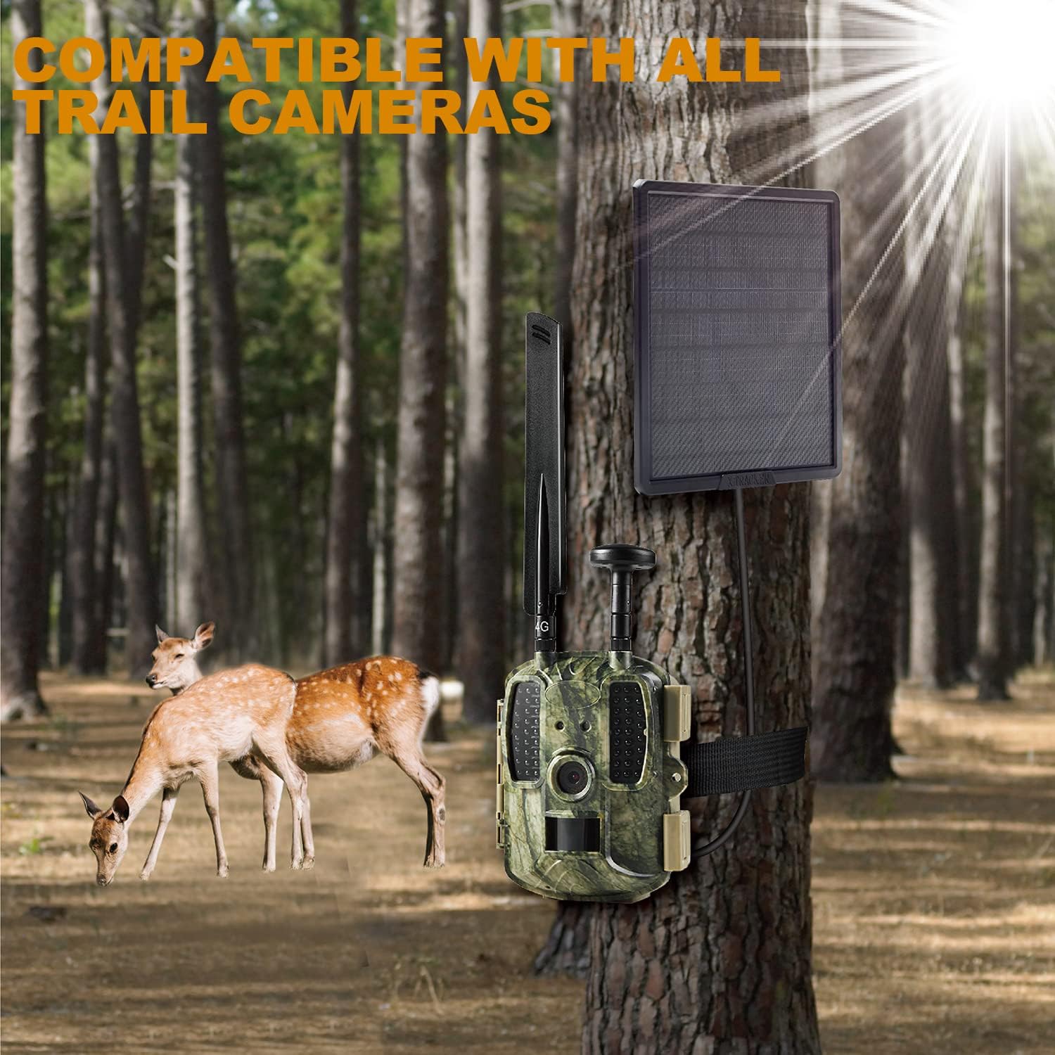 Solar Panel Kit , Portable Solar Panel Support 6/9/12V and Output 20W USB-C Fast Charging, Solar Panel Charger Built-in Lithium Battery 25000mAh, IP66 Waterproof, for Trail Camera/Security Camera