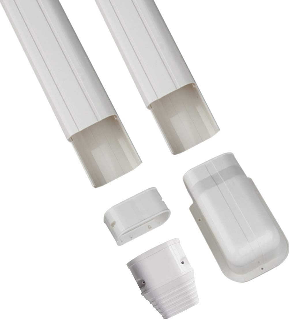 Forestchill 3'' W x 7.5ft L Air Conditioner Decorative PVC Line Set Cover Kit, Tubing Covers for Mini Split A/C, Heat Pump System and Central AC Pack of 2