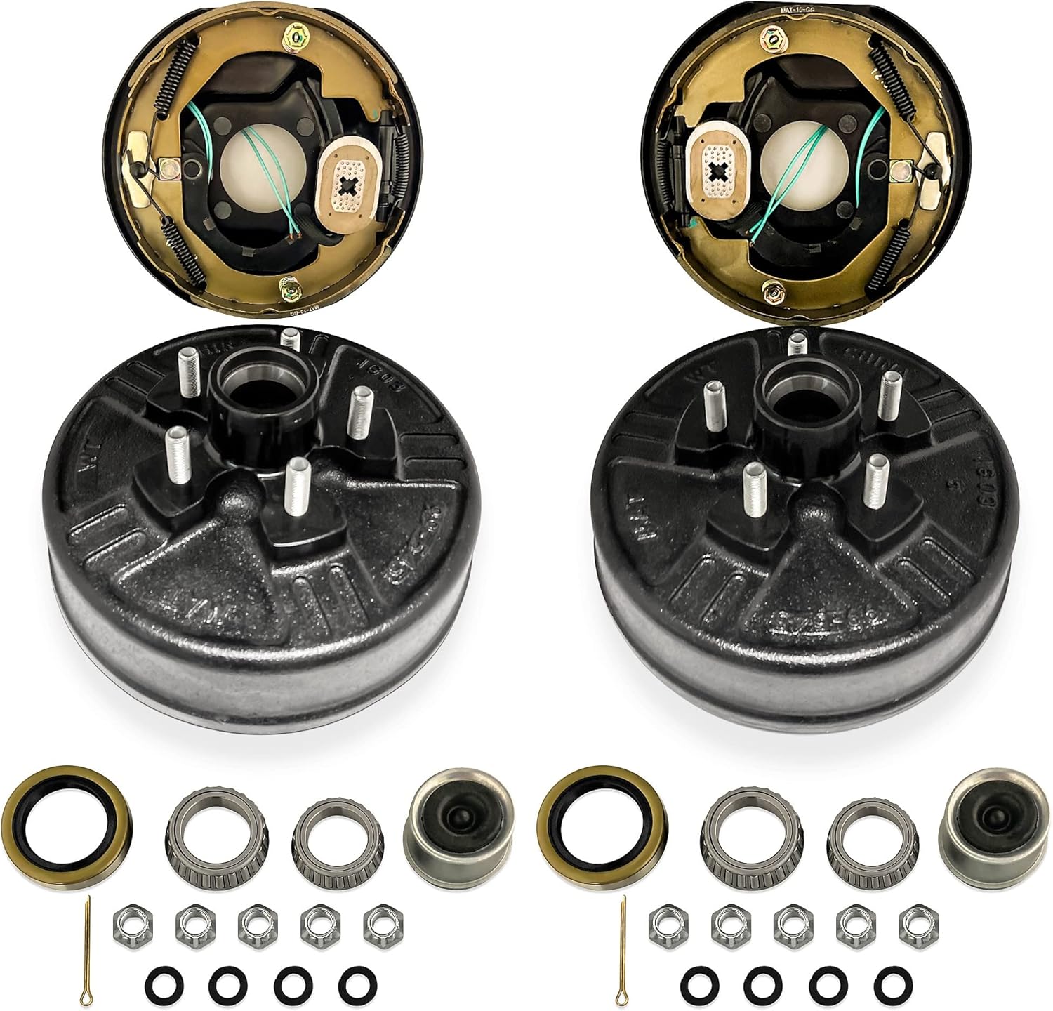 M-parts Trailer Brake Kit – 10 Inch Electric Trailer Brakes 3500lb Axle, 5 on 4.5 Drum – Trailer Brakes, Electric Trailer Brake Kit, Automotive Replacement Brake Trailer Brakes, Trailer Brake