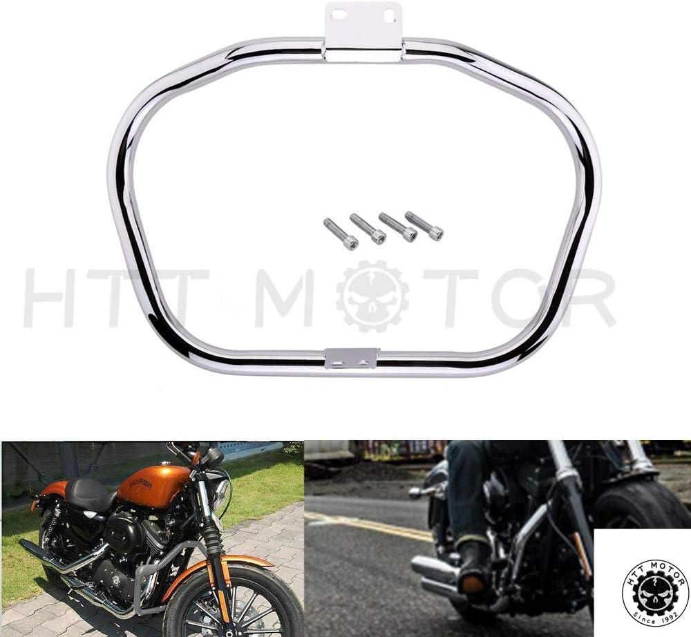 HTTMT- Front Engine Guard Highway Crash Bar Compatible with H-D Sportster 883 1200 XL XR 48 72 04-20 Glossy Black [P/N: MT504-002-GBK]