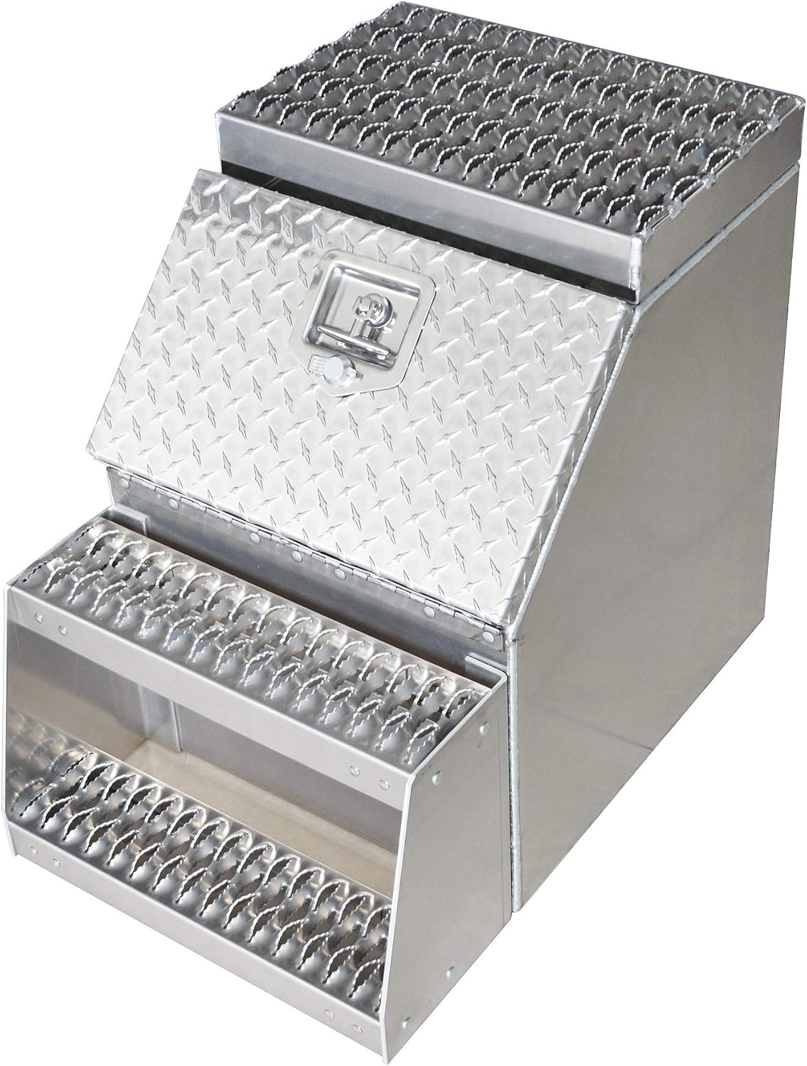 Heavy Duty Aluminum Semi Truck Side Storage Saddle Step Box / 18