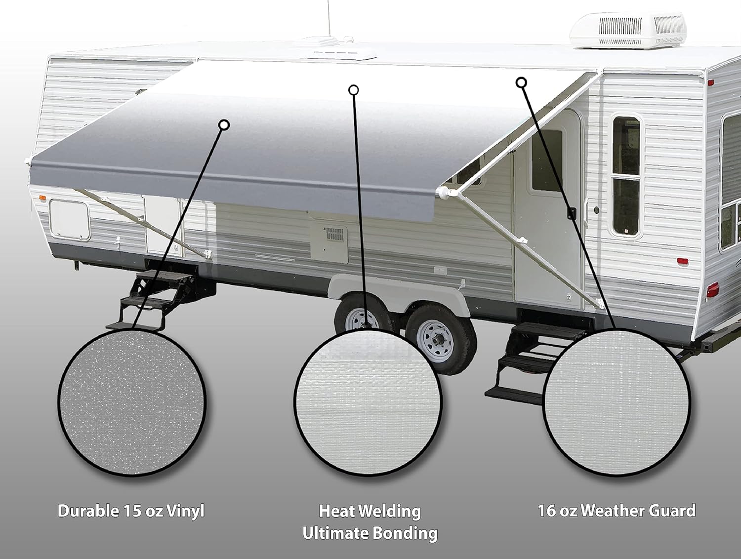 SunWave Awning Fabric Grey Fade 21' *(approximate Fabric Width 20' 2-3
