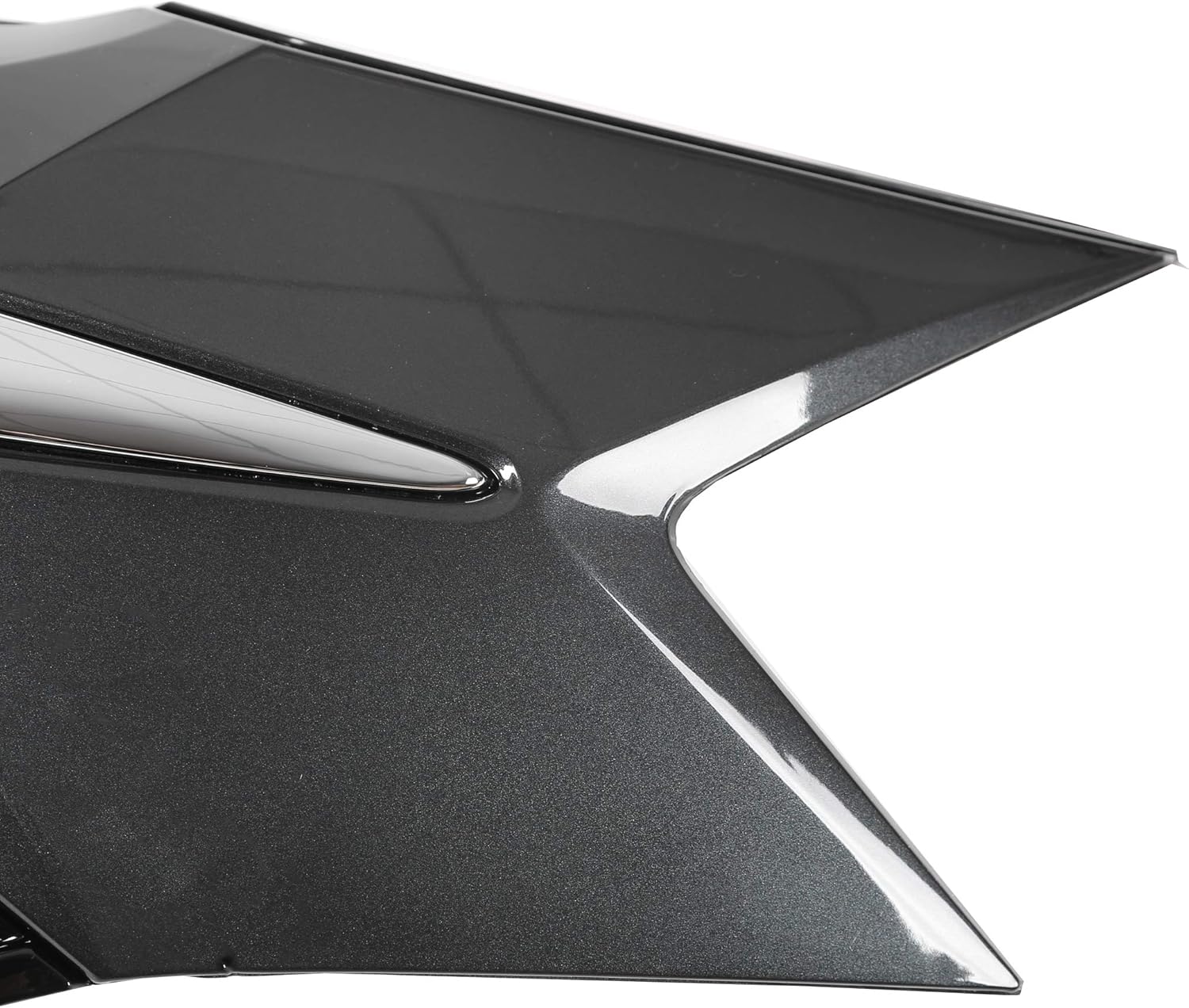 ECOTRIC Front Upper Bumper Grille Compatible With 2016 2017 2018 Honda HRV HR-V Grill Assembly Chrome Glossy Black