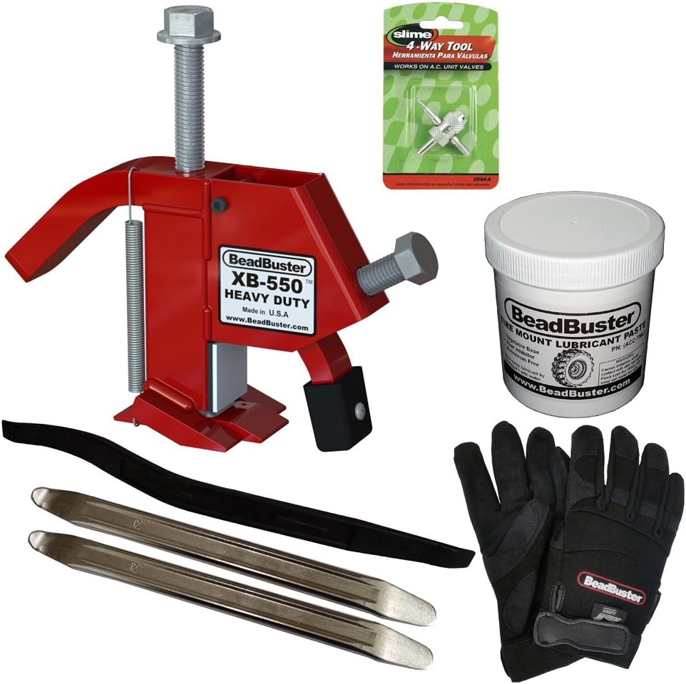 BeadBuster Portable DIY Tire Changing Kit (w/XB-550 HD) for Tractor/OTR/Truck/ATV (Glove - Large)