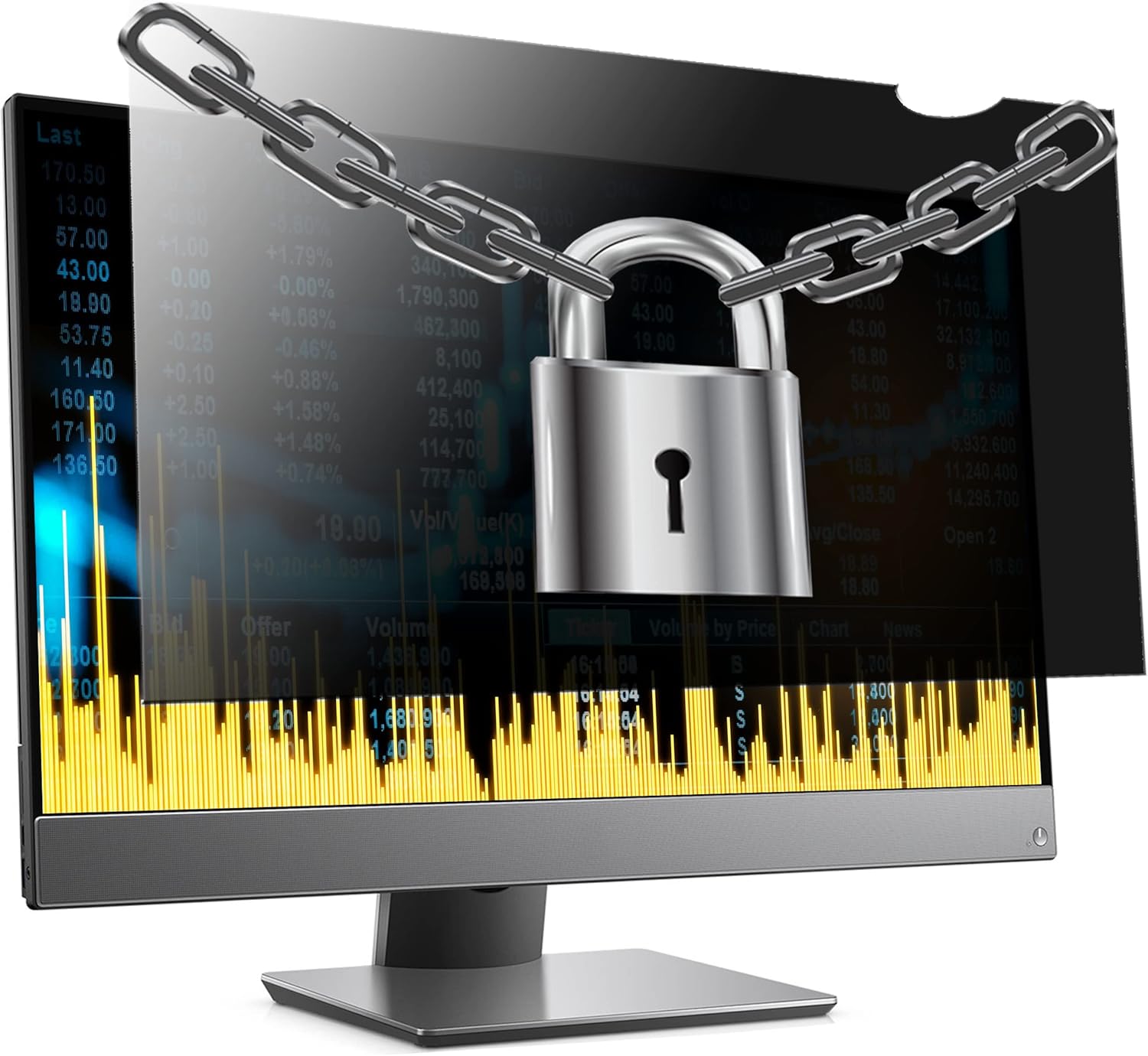 ZYY 24 Inch(Diagonal) Computer Privacy Screen Filter(20 7/16 x 12 3/4) With Anti Glare,Blocks 96% UV,Anti Scratch Privacy Screen Protector Film 16:10 Aspect Ratio For Desktop Computer Monitor Pack of 2