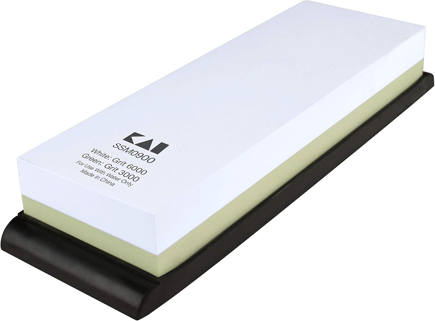 Shun Combination Whetstone, 3000 and 6000 Grit, Rubber Base for Grip, Use for Light Sharpening and Polishing, 7.5 x 3 x1.5 inches, Tan