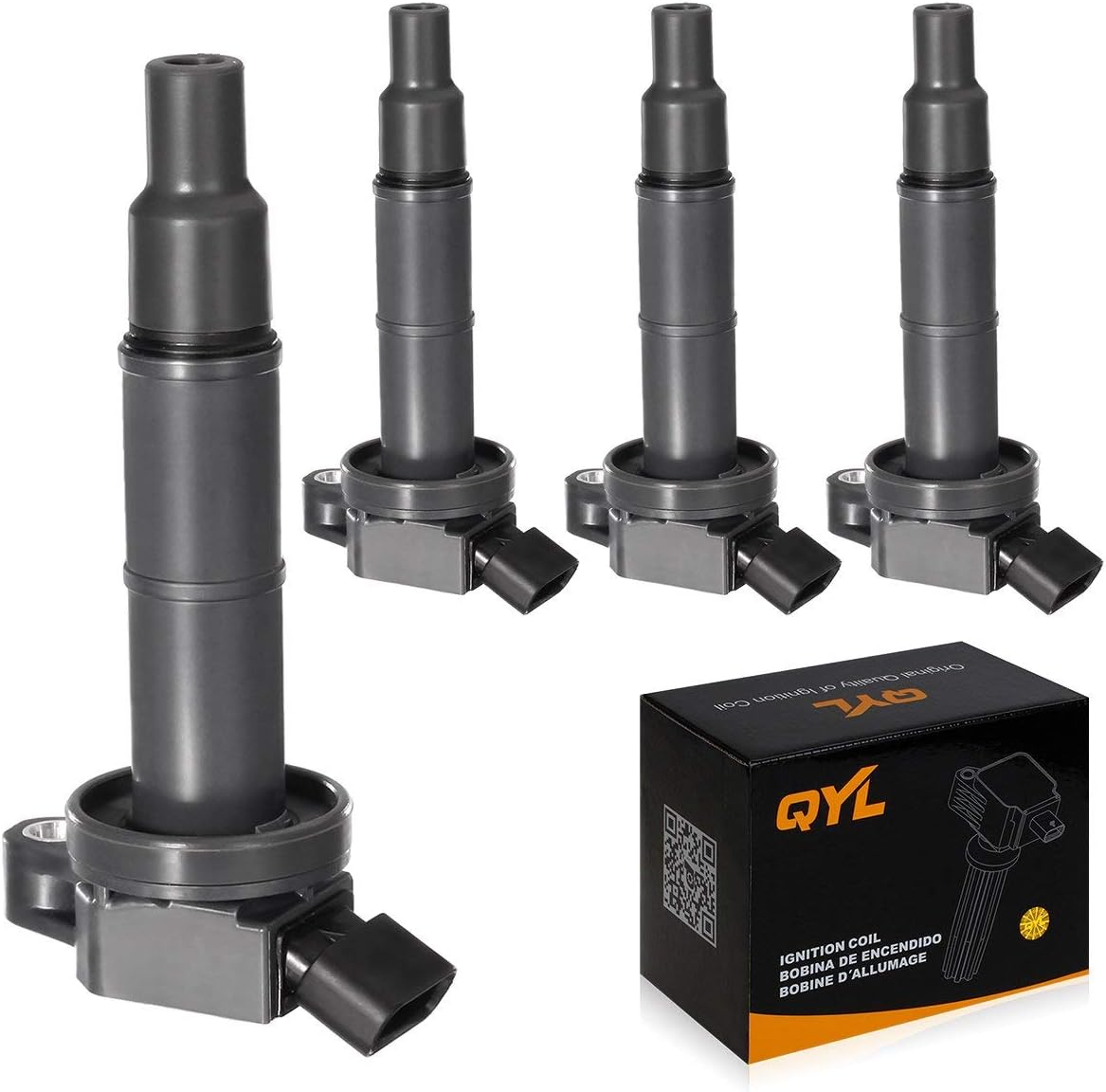 QYL Pack of 4Pcs Ignition Coils Compatible with Toyota Camry Solara Rav4 Highlander/Scion Tc Xb #UF333 C1330 6731307 90919-02244 Pack of 2