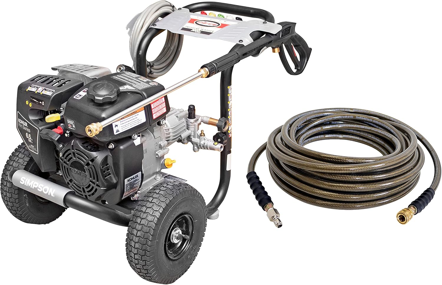 SIMPSON Cleaning MS60763-S MegaShot Gas Pressure Washer Powered by Kohler RH265, 3100 PSI at 2.4 GPM + Simpson Cleaning 41030- 3/8