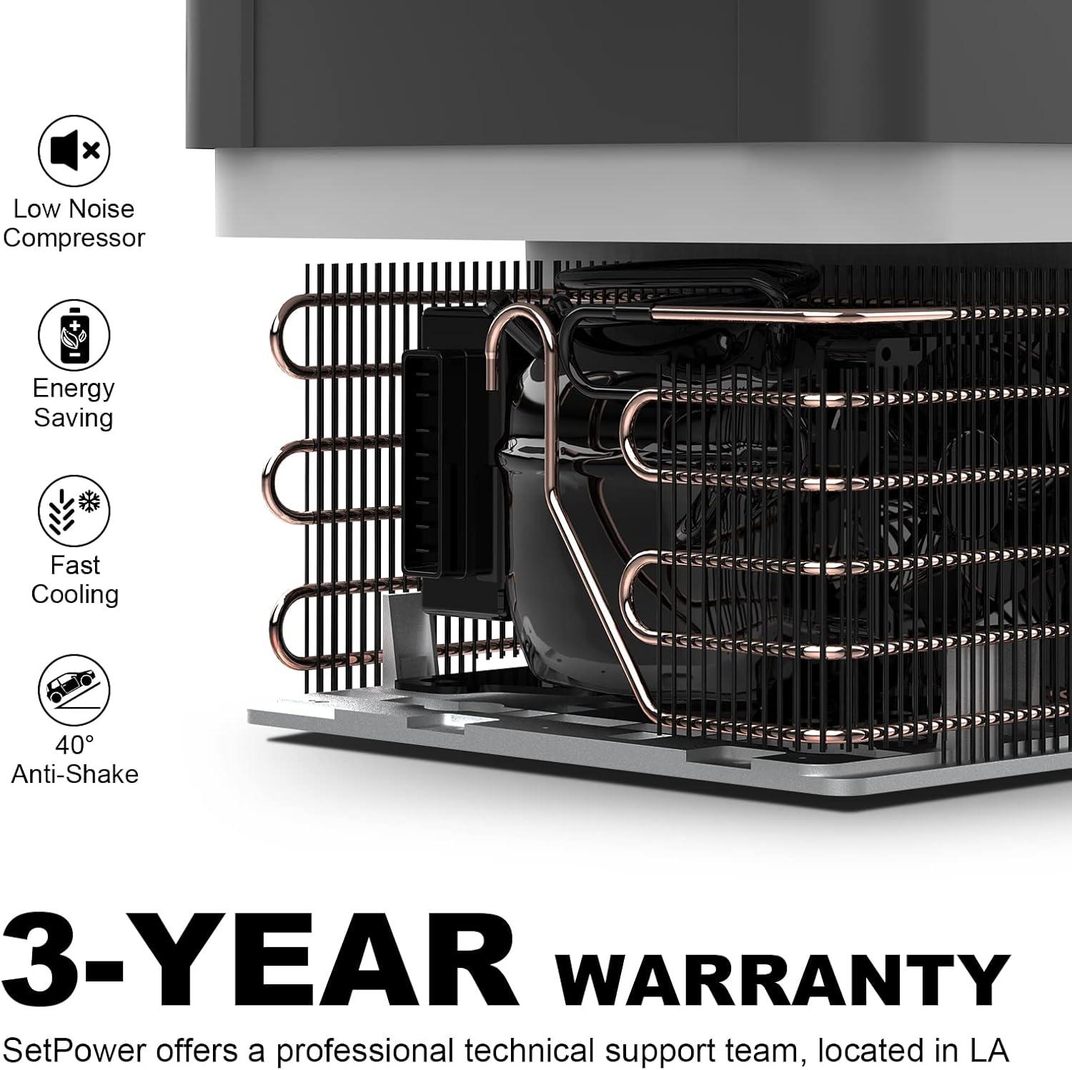 Setpower AJ50 Portable Freezer Fridge for Car, 12 volt Refrigerator for Camping, 0℉-50℉, DC 12/24V, AC 110-240V (53 Quarts)