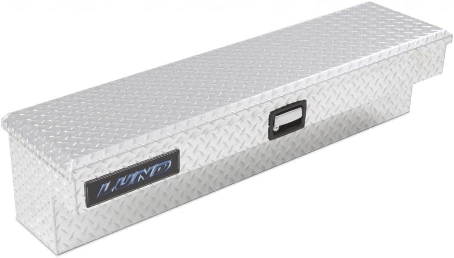 Lund Specialty Storage Box - Universal Aluminum - Brite | Dim A: 60.00,Dim B: 8.00,Dim C: 13.50,Dim D: 8.50,Dim E: 5.50,Dim F: 4.50