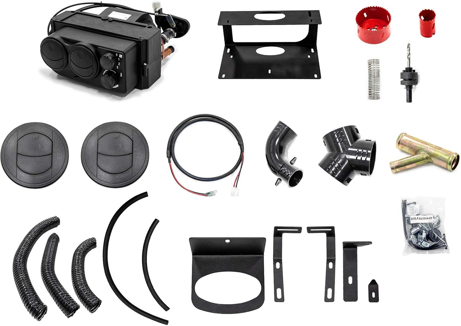 SuperATV Cab Heater for 2014-2018 Polaris RZR XP 1000 / XP 4 1000 | Built-in Shutoff Valve | 3.4 Amps at 13.7 Volts | RZR Heater Includes Defrost Hoses and Vents | 360 Degree Adjustable Vents