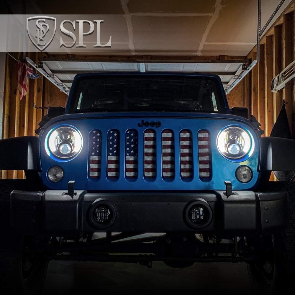 DOT Approved 7'' Black Cree LED Headlights + 4 '' LED Fog Lights Compatible with Jeep Wrangler 97-2017 JK TJ LJ