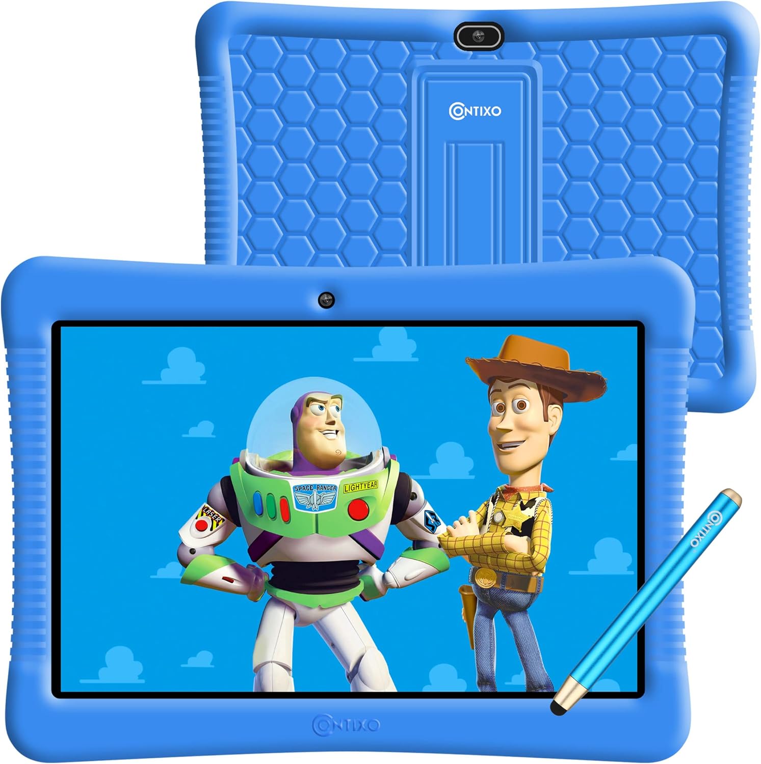 Contixo Kids Tablet K102, 10-inch HD, Ages 3-7, Toddler Tablet with Camera, Parental Control, Android 10, 32GB, WiFi, Learning Tablet for Children with Teacher's Approved Apps and Kid-Proof Case Blue