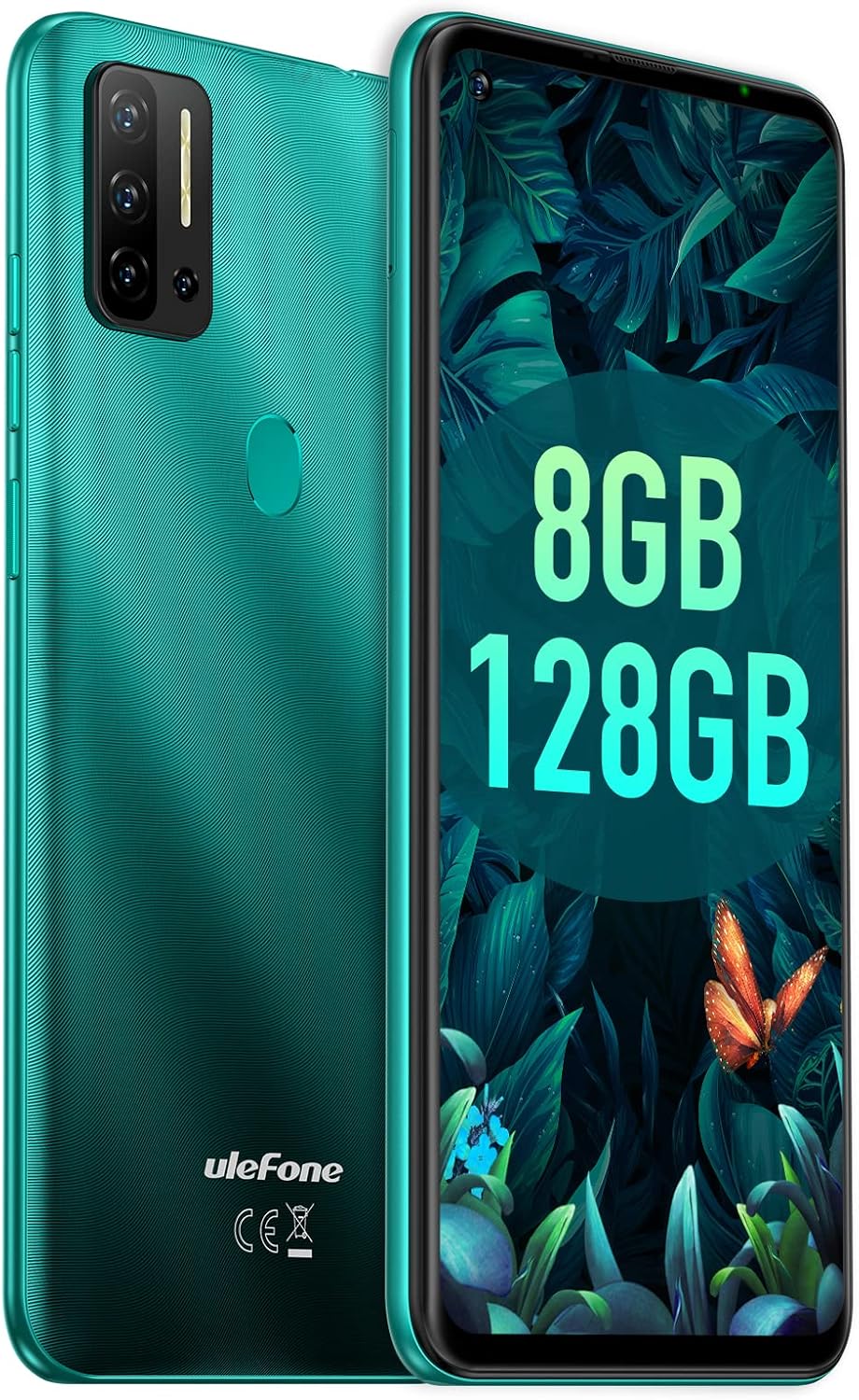 Ulefone Note 11P 4G Unlocked Cell Phones, 6.55' HD+ Ultra-Large Screen 48MP AI Quad Camera, Android 11 Octa-Core 8GB + 128GB,4500mAh Big Battery, Face Unlock Finger Reader Unlocked Smartphones - Black