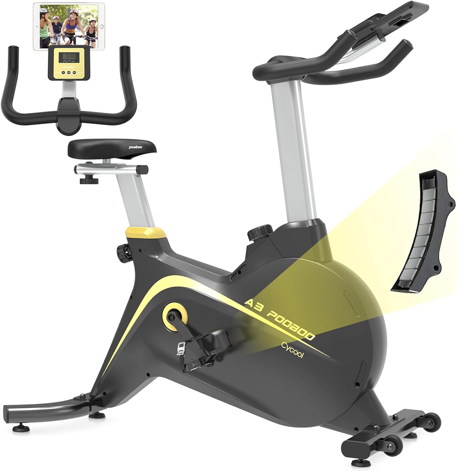 Indoor Exercise Bike pooboo Indoor Cyling Bikes Magnetic Resistance Stationary Bikes with Rear Flywheel and LCD Display for Home Cardio Workout Bikes