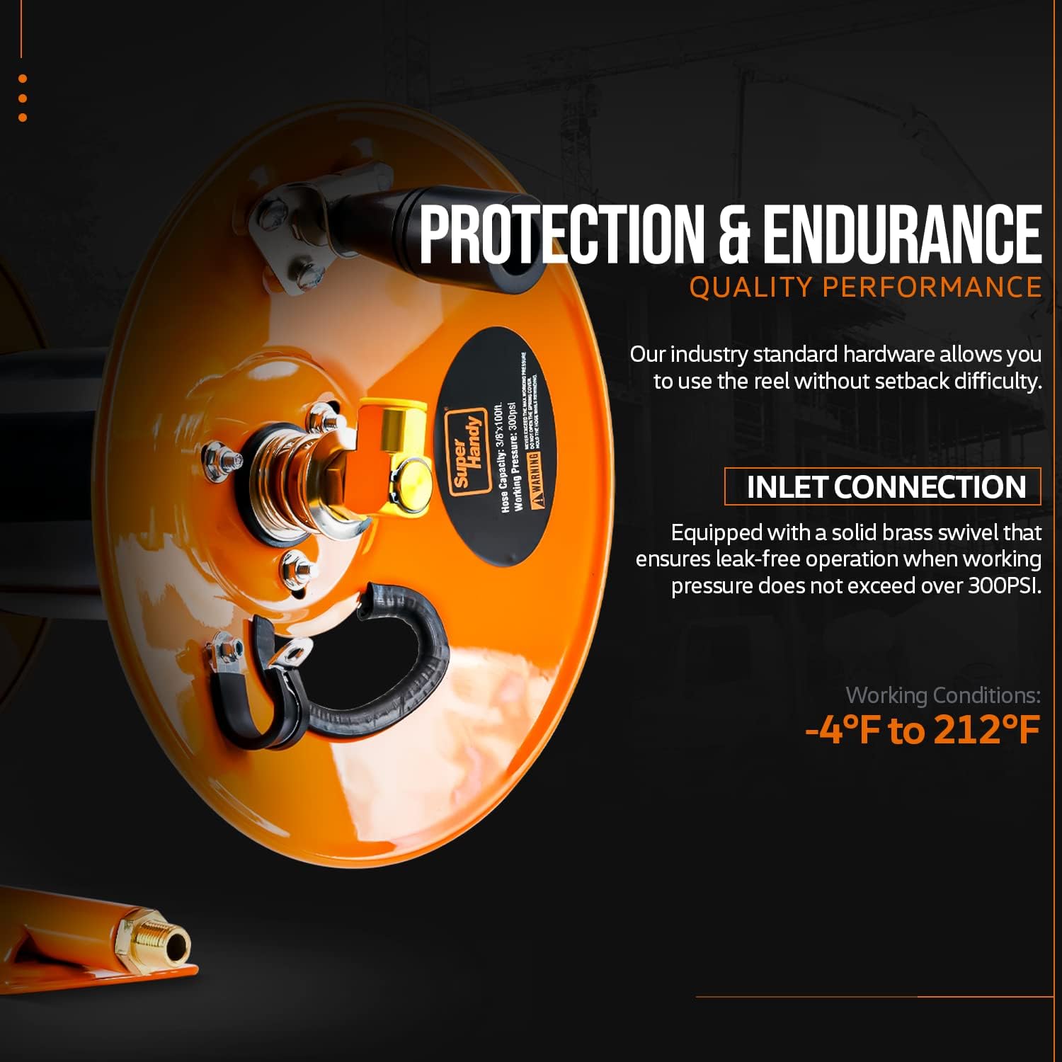 SuperHandy Air Hose Reel Tool Retractable Hand Crank 3/8