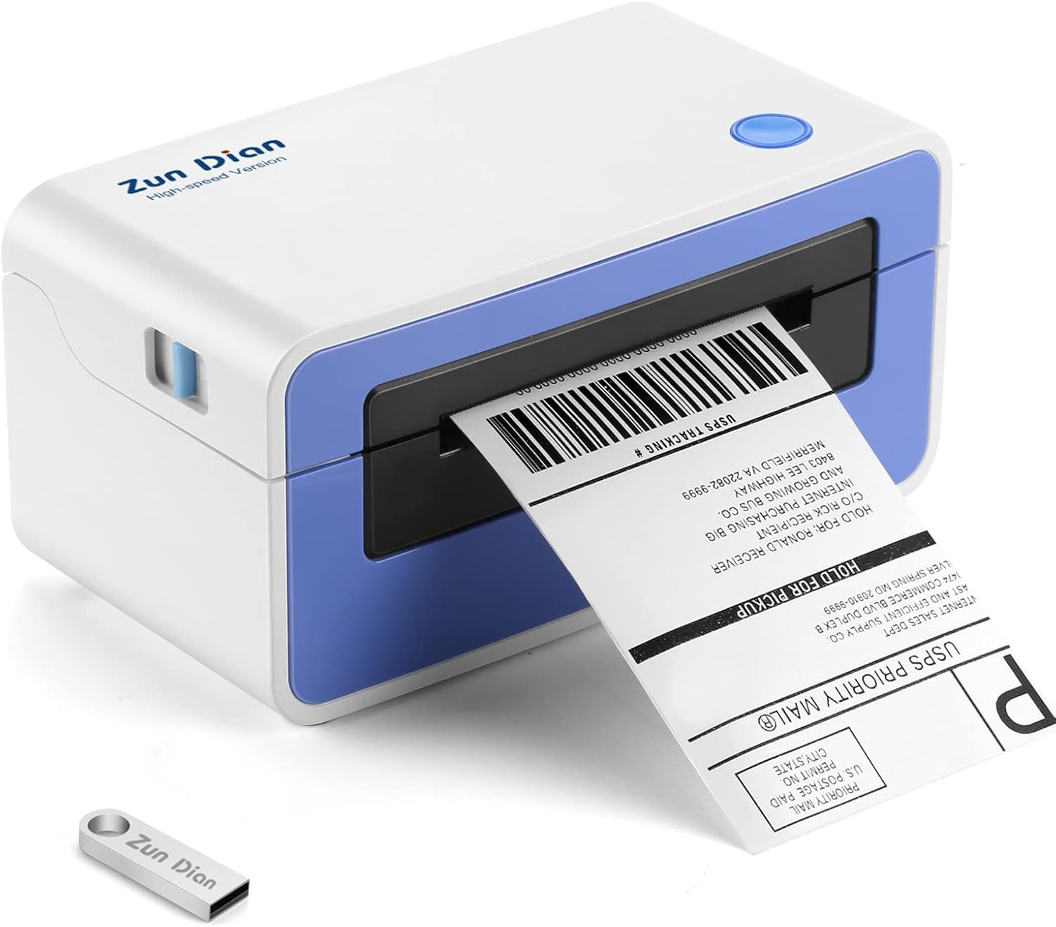 ZunDian Thermal Label Printer, 150mm/s 4x6 Shipping Label Printer, Thermal Printer for Shipping Packages, USB Lable Maker for Home Small Business, Compatible with Shopify, Amazon, Ebay, Etsy & USPS