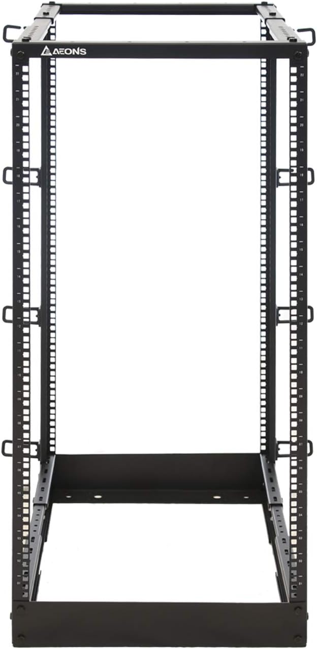 AEONS 22U 4-Post IT Open Frame 19 Inch Depth-Adjustable Rack
