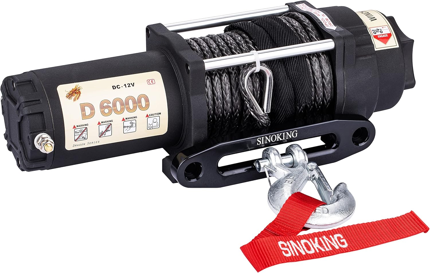 SINOKING 6000lb 12V Winch, UTV&ATV Winch with 1/4