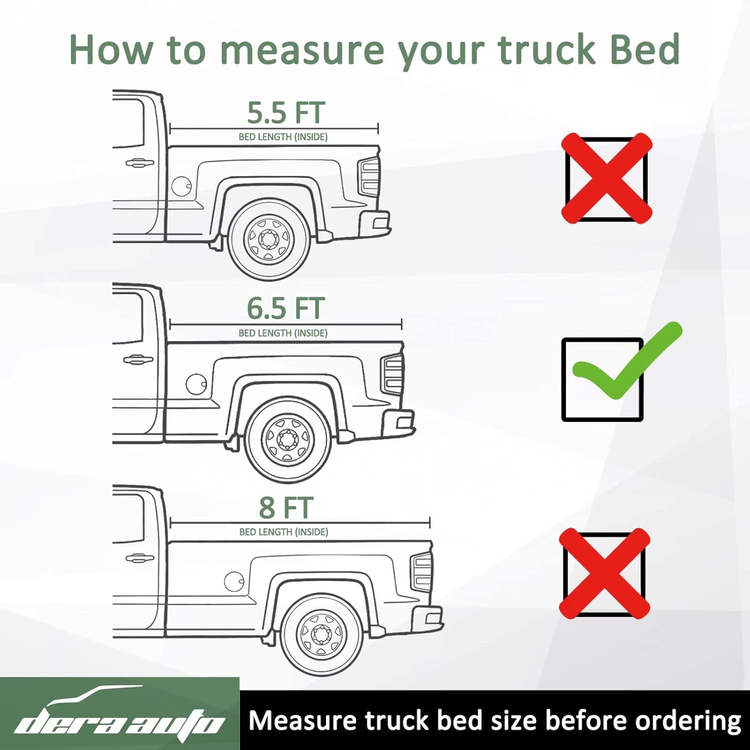 Dera Auto Hard Tri-Fold Truck Bed Cover Fits 2015-2022 F150, Styleside 6.5ft/78.9in Bed Tonneau Cover