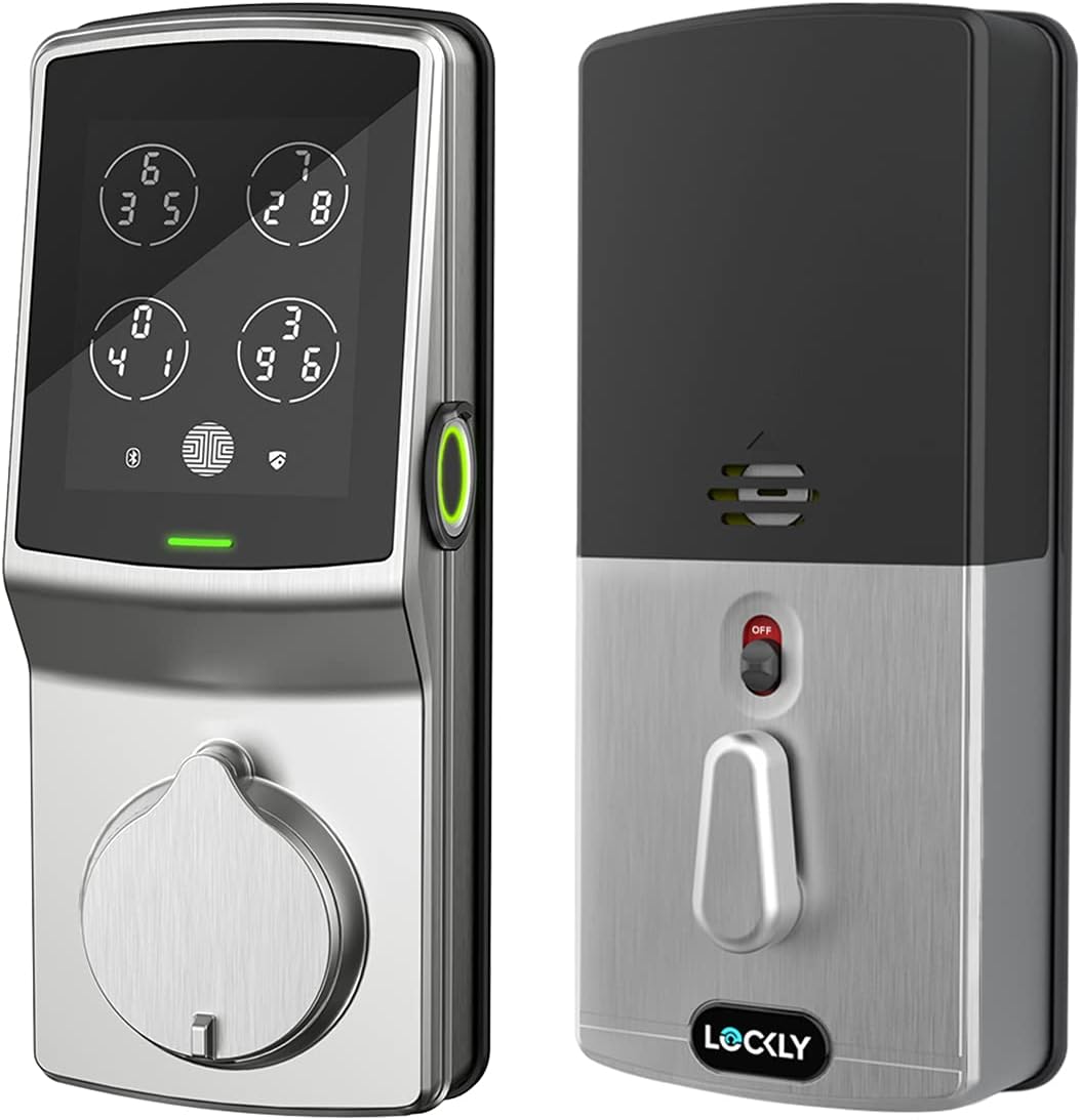 LOCKLY PGD728FVB Secure Plus Deadbolt - Bluetooth Smart Lock, Fingerprint Lock on Door, Touchscreen Keypad, App Control, Venetian Bronze