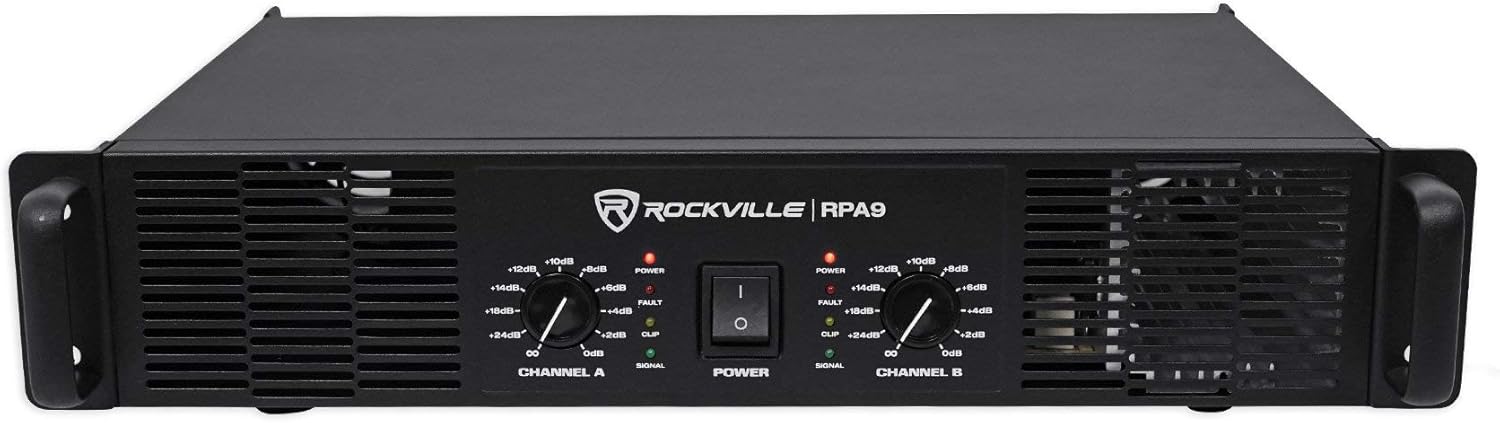 Rockville 3000 Watt Peak / 800w RMS 2 Channel Power Amplifier Pro/DJ Amp (RPA9)