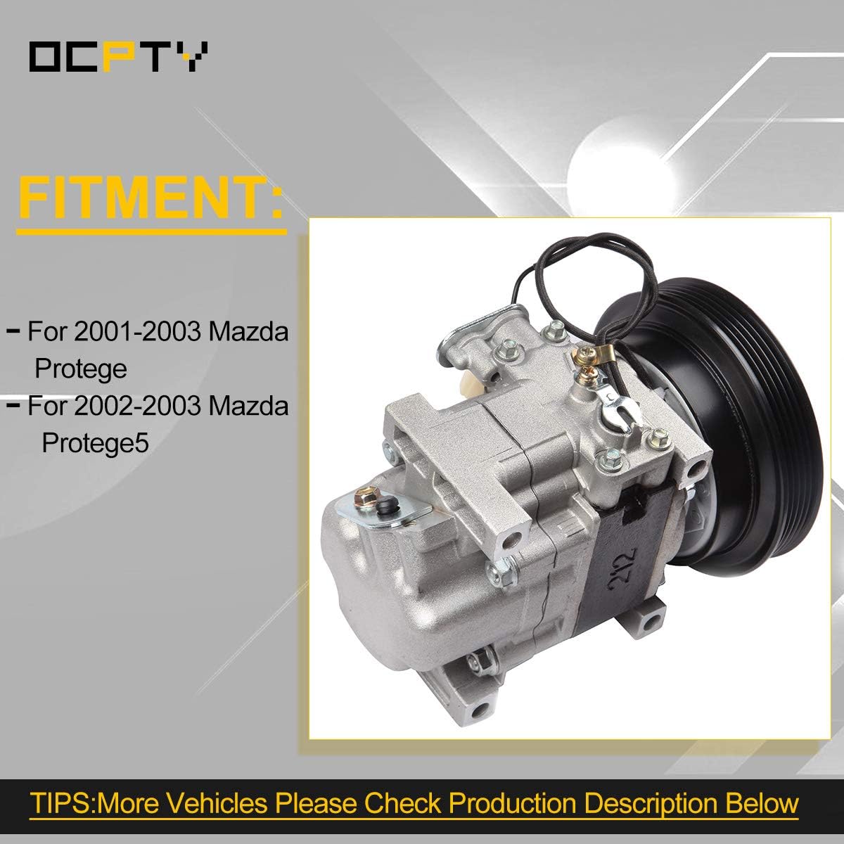 OCPTY A/C Compressor Pump Compatible for M-azda Protege Protege5 2001 2002 2003 CO 10763C