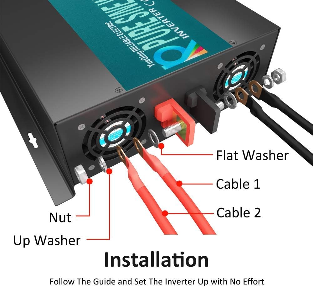 WZRELB RBP300012 3000W 12V 110~120V Pure Sine Wave Solar Power Inverter DC to AC System