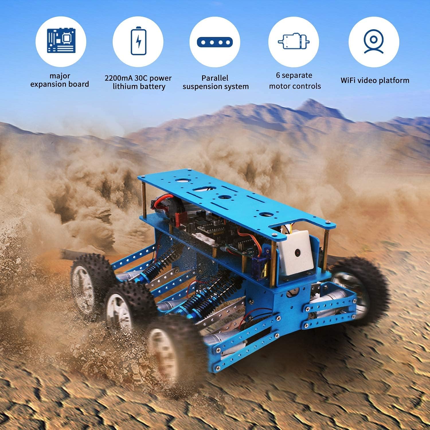 Professional 6WD UNO R3 Smart Robot kit Compatible with Arduino