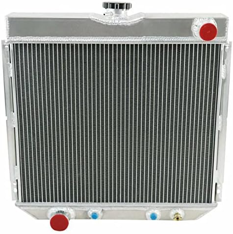 RadBuild 4 Row Aluminum Radiator Fit 63-77 Ford Mustang/Falcon/Torino/Fairlane 3.3L 4.1L l6 GAS/5.0 V8 GAS