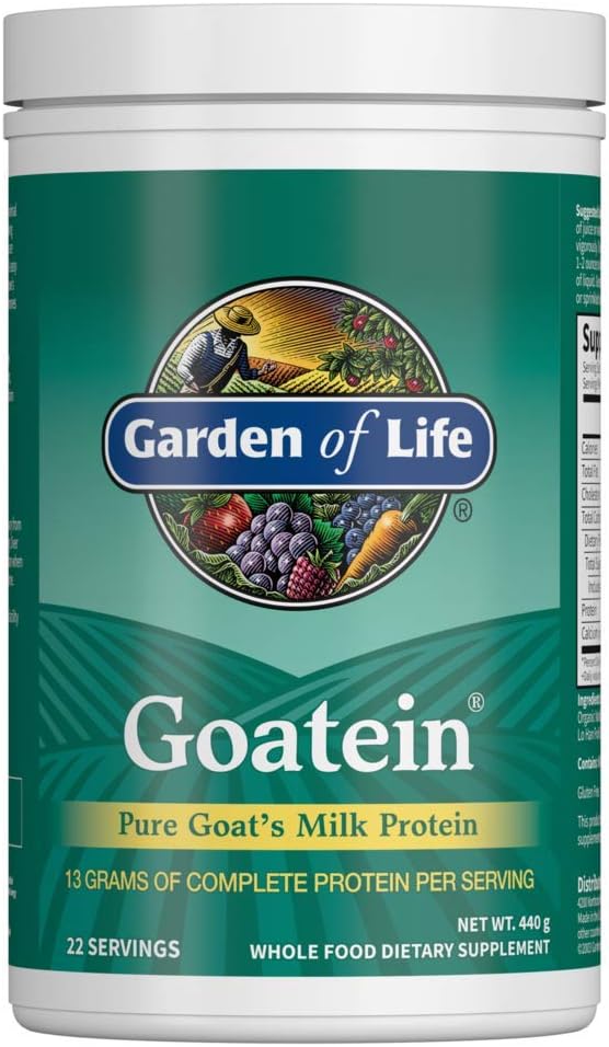 Garden of Life Goat Protein Powder - Goatein Pure Goat's Milk Protein Powder, 13g Complete Protein & 5g Carbs per Serving, Gluten Free, 22 Servings, 15.5 Ounce Pack of 2
