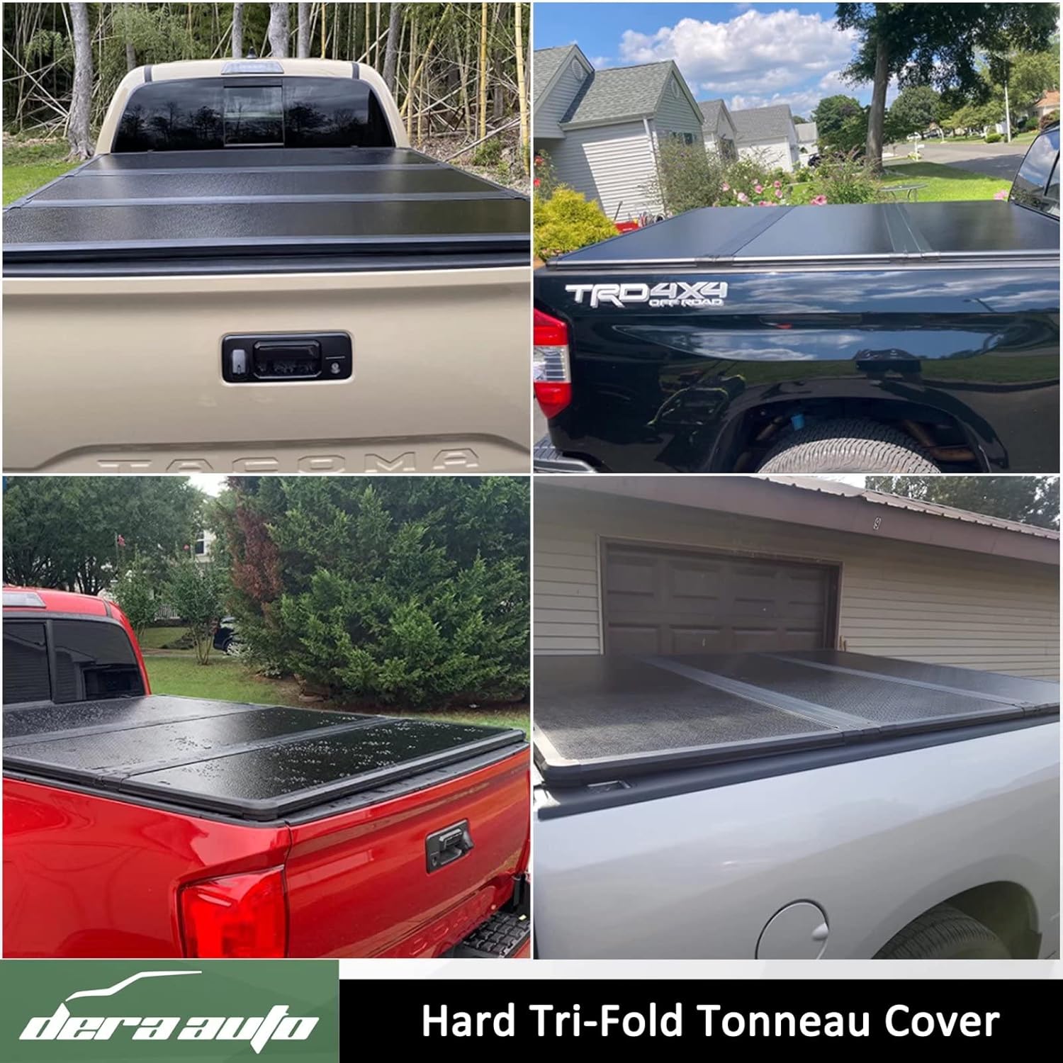 Dera Auto Hard Tri-Fold Truck Bed Cover Fits 2015-2022 F150, Styleside 6.5ft/78.9in Bed Tonneau Cover