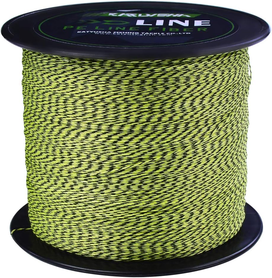 KATUYSHA Braided Fishing Line, Abrasion Resistant Zero Stretch Braided Lines 4/8 Strands Super Strong Superline 6Lb -100Lb Test 109/328/547/1094/2187 Yards Pack of 2